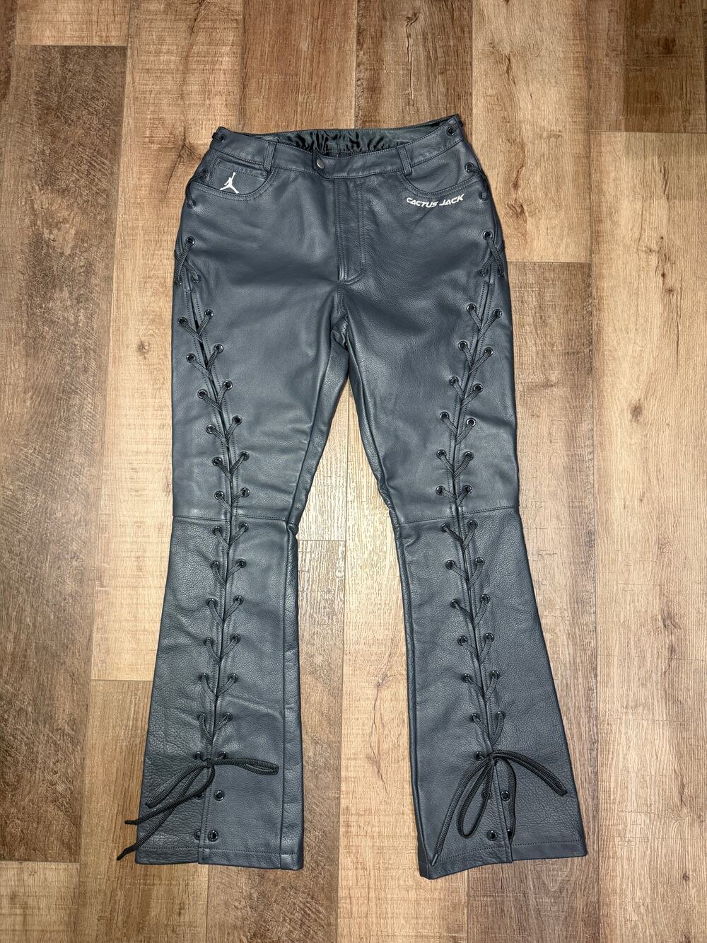 Travis Scott x Air Jordan Women’s Leather Pants Black Size 6 Used